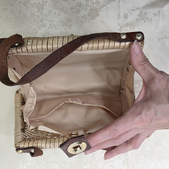 Vtg 1960s Wicker Box Purse Top Handle MCM Handmade Hong Kong – PROJECT BAG - Picture 5 of 11